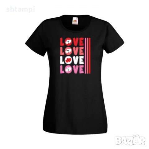 Дамска тениска Свети Валентин LOVE LOVE LOVE 3, снимка 4 - Тениски - 35648204