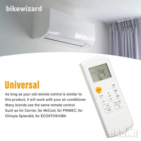 Универсално дистанционно управление за климатик Carrier, MrCool, Olimpia Splendid, снимка 5 - Друга електроника - 52642300