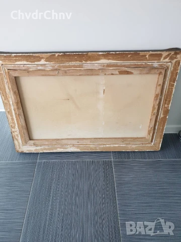 120х80см/стара голяма картина масло върху платно/градски пейзаж-Париж-карети/барокова дървена рамка, снимка 9 - Картини - 50978182