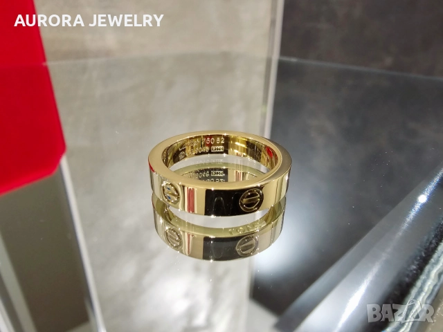 CARTIER Gold Love Band Унисекс (Мъжки / Дамски) Пръстен, снимка 3 - Пръстени - 52916831