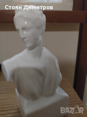 Класически порцеланов бюст на богиня Дияна, перфектно изпълнение чиста, нова , снимка 11 - Колекции - 51976798