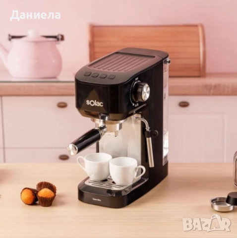 Кафемашина Solac Taste Slim – 20 бара, Thermoblock, 1.4L, пара и капучино, 1350W, снимка 4 - Кафемашини - 51589269
