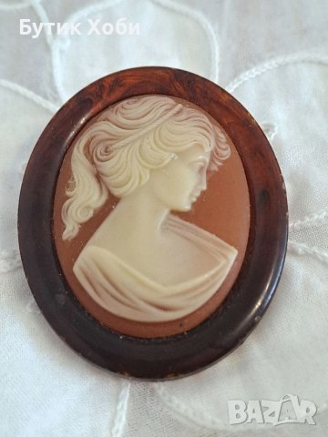 Винтидж брошка,,камея,, ,Франция, снимка 3 - Антикварни и старинни предмети - 40782783