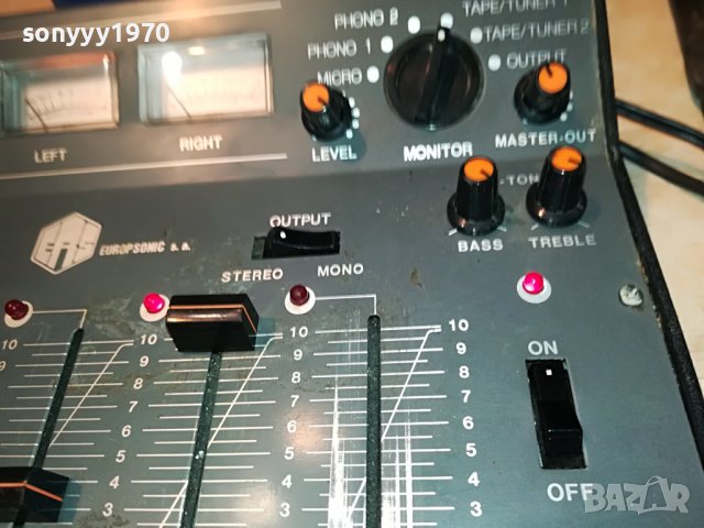 europsonic sm600-made in taiwan-ретро миксер от франция L2607221139, снимка 9 - Ресийвъри, усилватели, смесителни пултове - 37502467