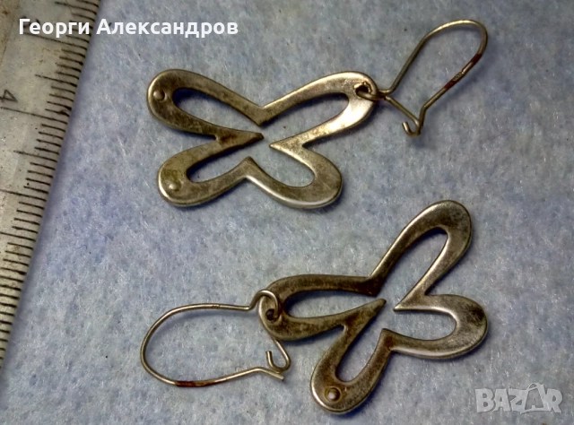 Прекрасни фешън АРТ стил СРЕБЪРНИ Обеци СРЕБРО 925 Майсторска ръчна художествена изработка, снимка 3 - Обеци - 52338669