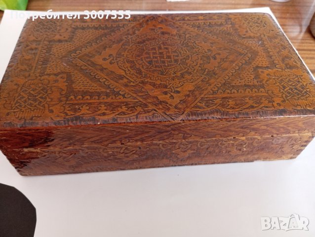 Старинна дървена кутия за бижута , снимка 3 - Антикварни и старинни предмети - 44078900