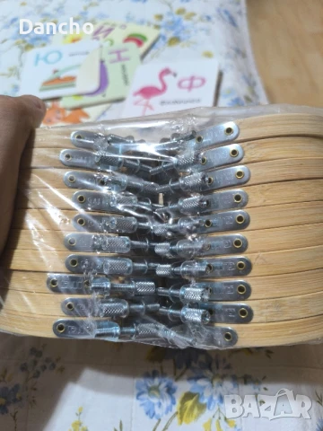 Комплект от 20бр. бамбукови пръстени за шиене , бродиране регулируеми, снимка 3 - Други - 51397197