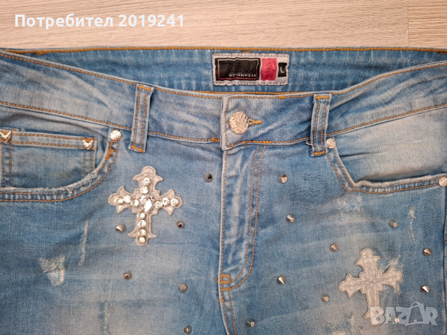 Дънки Raw с камъни, снимка 3 - Дънки - 51582668