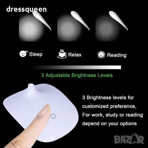 3347 Безжична настолна USB LED лампа с 3 степени на осветяване, снимка 13 - Настолни лампи - 43949613