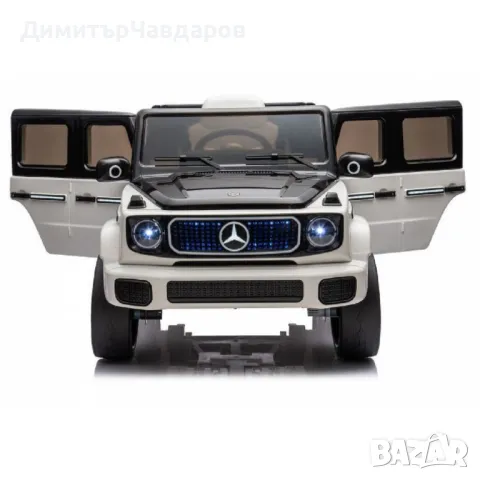 Акумулаторен джип Mercedes EQG Electric G-Class 12V с отварящи се врати меки гуми 4x4, снимка 3 - Електрически играчки - 48720900