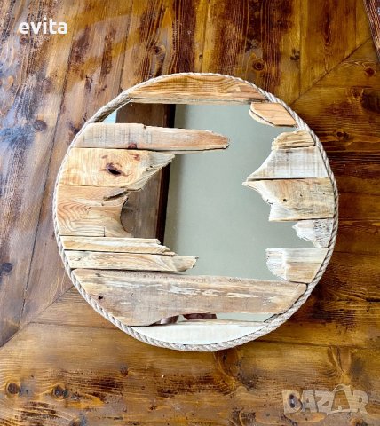Налично! Декорация огледало и дърво. Ръчна изработка! , снимка 6 - Огледала - 40739528