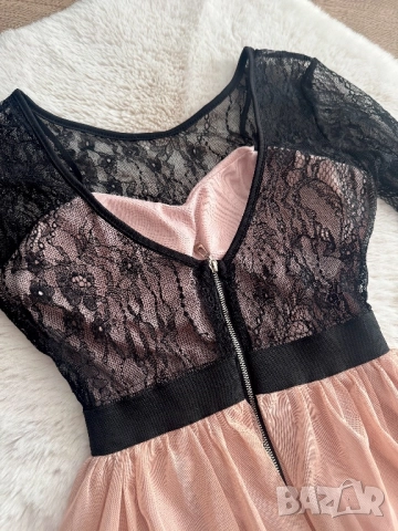 Рокля в розово и черно, снимка 3 - Рокли - 52096190