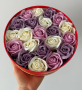 Аранжирани сапунени рози в кутии за подарък букет цветя, снимка 1