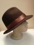 Кафява Дамска шапка Естествен филц 58 см, снимка 5