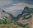 Стар Алпийски пейзаж на худ. Eugen Nell от 1951 г., снимка 6