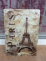 Метална табела Париж Айфеловата кула ретро метал символ, снимка 1