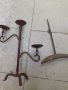 Свещник ковано желязо и стар инструмент, снимка 2