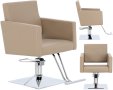 Хидравличен въртящ се фризьорски стол Atina за фризьорски салон с поставка за крака FJ-83001-GREY-F, снимка 1 - Фризьорски столове - 43860968