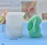 3D заек зайче с дълги уши Силиконов молд форма калъп за свещи гипс сапун , снимка 3