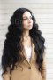 Дълга черна къдрава лейс фронт перука Роберта, снимка 4