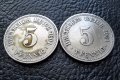 Стара монета 5 пфенига 1901 г. буква А , 2 броя - Германия- хит цена !, снимка 7