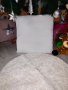 Ново бяло кръгло пухкаво килимче с възглавница плюш-лукс!, снимка 2
