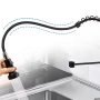 Смесител за кухня с изтеглящ се душ / Смесител за кухня с гъвкав чучур черен или иноксов, снимка 13