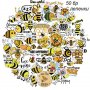 50 бр Пчела Пчели самозалепващи лепенки стикери за украса декор ръчна изработка, снимка 1 - Други - 32752254
