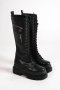 Ботуши на платформа - черна кожа - MKS10, снимка 3
