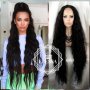 Lace Front LUXURY Дълга Черна Луксозна Естествена Перука 100 см КОД 1056