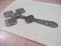 Кръст от медицинска стомана и разпятие от бял бронз-178 гр., снимка 2