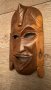 Африканска малка дървена маска, ръчна изработка., снимка 4