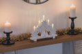 Коледна LED декорация със снежинки и свещи, бяла, 32 см, снимка 2