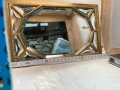 Старо стенно огледало с бронзова рамка и фасет на огледалата, снимка 8