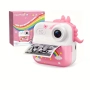 Детски фотоапарат с принтер за незабавен печат Фотопринтер Розов с еднорог, снимка 3