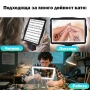 Голяма увеличителна лупа за врат с LED осветление за четене шиене бордиране гоблени USB зареждане, снимка 2