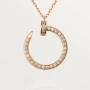 CARTIER Nail Juste un Clou Rose Gold Paved Diamonds Дамско Колие Пирон, снимка 10