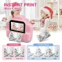 Детски фотоапарат за моментни снимки с дисплей мини термален Принтер с хартия комплект Розов Син, снимка 10