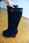 Чисто нови дамски кожени ботуши от Италия, велур, снимка 4