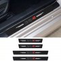 Черен карбон стикер лепенка с надпис РАВ 4 RAV 4 за прагове на кола автомобил джип ван пикап 