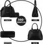 Нова стилна елегантна черна дамска чанта от изкуствена кожа + портмоне, снимка 5