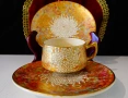 Чаша с чинии японски порцелан Satsuma Shosan Meiji,злато. , снимка 12