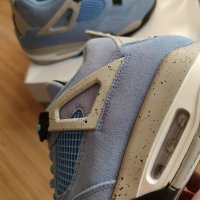 Нови Мъжки Обувки Nike Air Jordan Retro 4 UNC University Blue Сини Кецове Маратонки Размер 43, снимка 14 - Други - 39632515