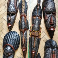 Африкански  маски 8 броя, снимка 2 - Декорация за дома - 37084791