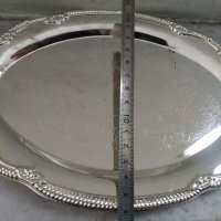 посребрен метален коплект-поднос с шест чашки, снимка 2 - Други ценни предмети - 37643336
