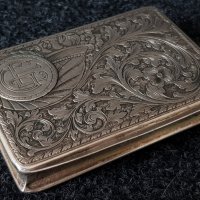 Сребърна сребро табакера кутиика за енфие Сецесион, снимка 3 - Антикварни и старинни предмети - 33655596