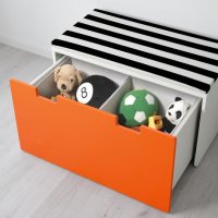 Пейка с чекмедже за съхранение STUVA IKEA – бяло, синьо, снимка 6 - Мебели за детската стая - 43516160