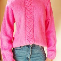 Ръчно плетена дамска блуза, снимка 2 - Блузи с дълъг ръкав и пуловери - 18762646