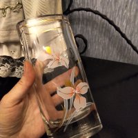 Арт Деко стъкло ,позлата ръчно изрисувана ваза, снимка 3 - Вази - 37871779