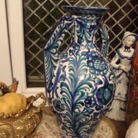 АРТ НУВО огромна колекционерска порцеланова ваза , снимка 4 - Антикварни и старинни предмети - 26591577